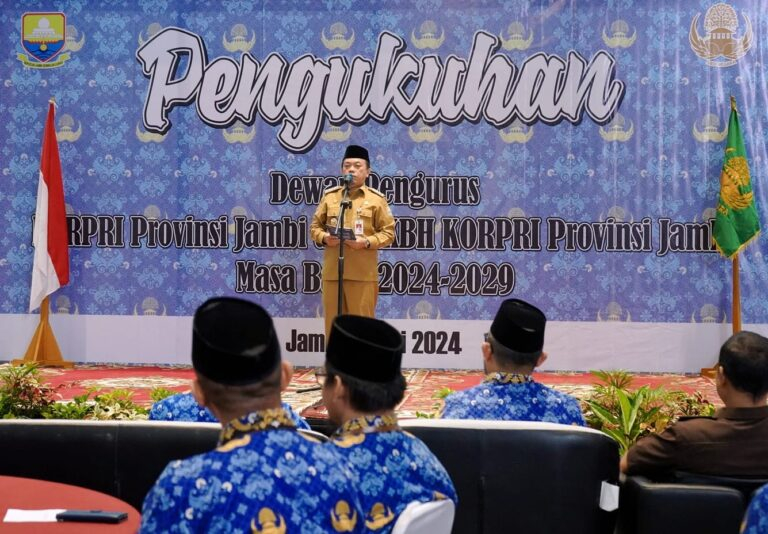 Pengukuhan DP KORPRI, Gubernur Al Haris: Kontribusi KORPRI Luar Biasa Bagi Pegawai Negeri. Foto dok Kominfo Provinsi Jambi