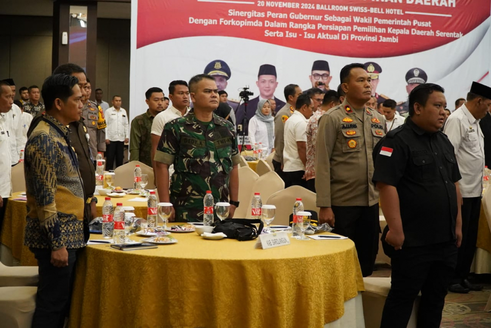 Pjs. Gubernur Sudirman Ajak Forkopimda dan Semua Komponen Bersinergi Sukseskan Pilkada Serentak 2024. Foto dok Kominfo Prov Jambi