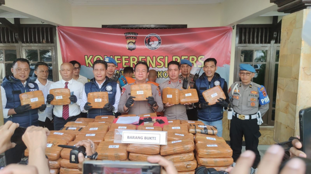 Barang bukti ganja yang berhasil digagalkan Polresta Jambi. 