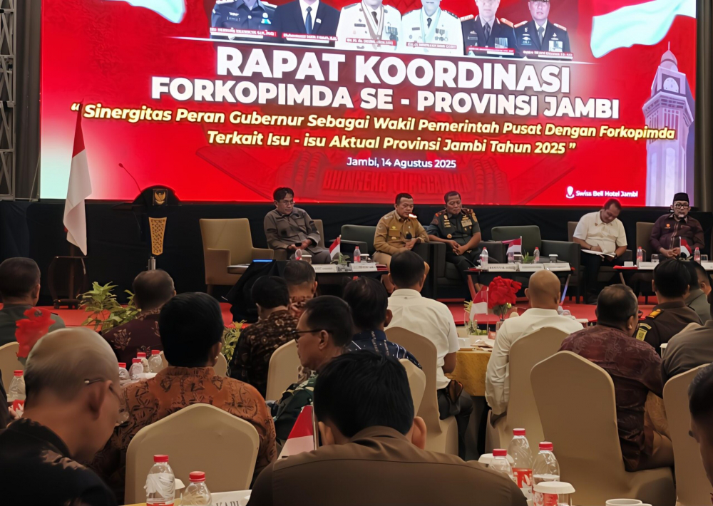 Rapat koordinasi Forkopimda se-Provinsi Jambi. 